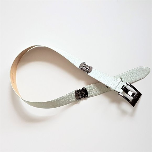 Carlisle Light Blue Crocodile Pattern Belt. - Picture 2 of 5